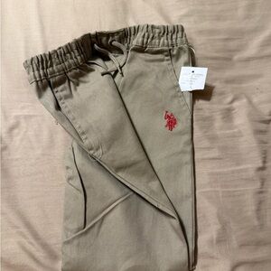 Ralph Lauren Olive Joggers with Red Emblem